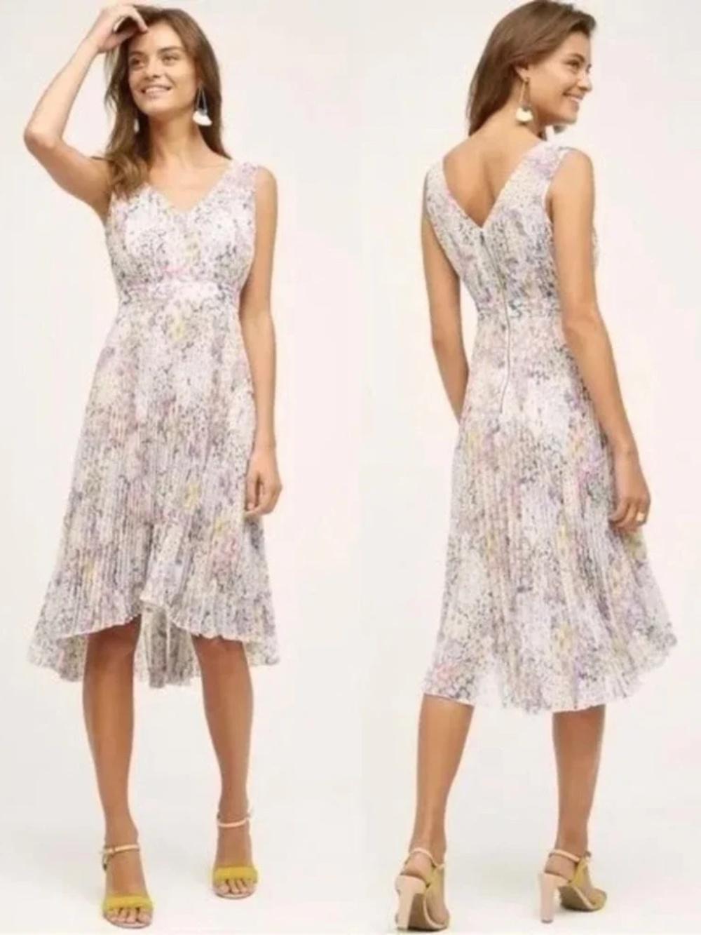 Anthropologie Plenty by Tracy Reese Evanthe Pleated floral midi dress size 6